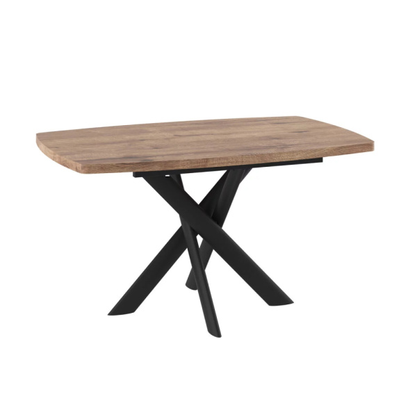 Стол LEONEL-130, раздвижной 130(165)х85, ДУБ ВЕЛЛИНГТОН/ЧЕРНЫЙ